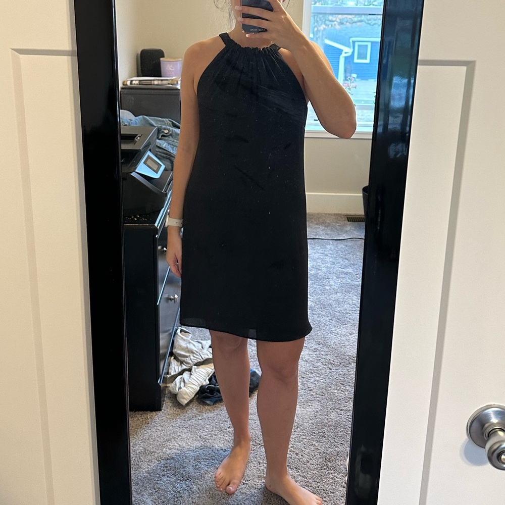 Reversible black/zebra dress